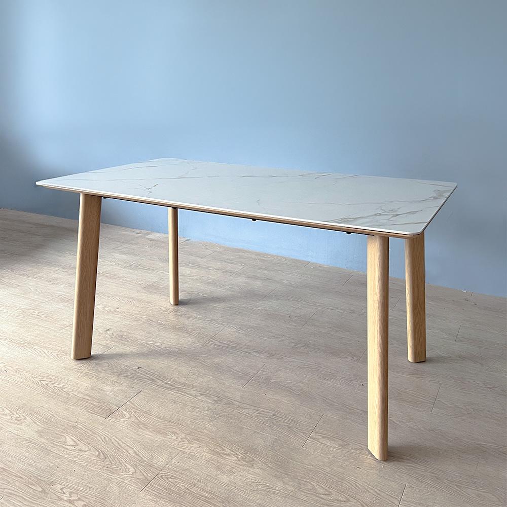Verona Sintered Stone 140cm Dining Table - Gloss White Top