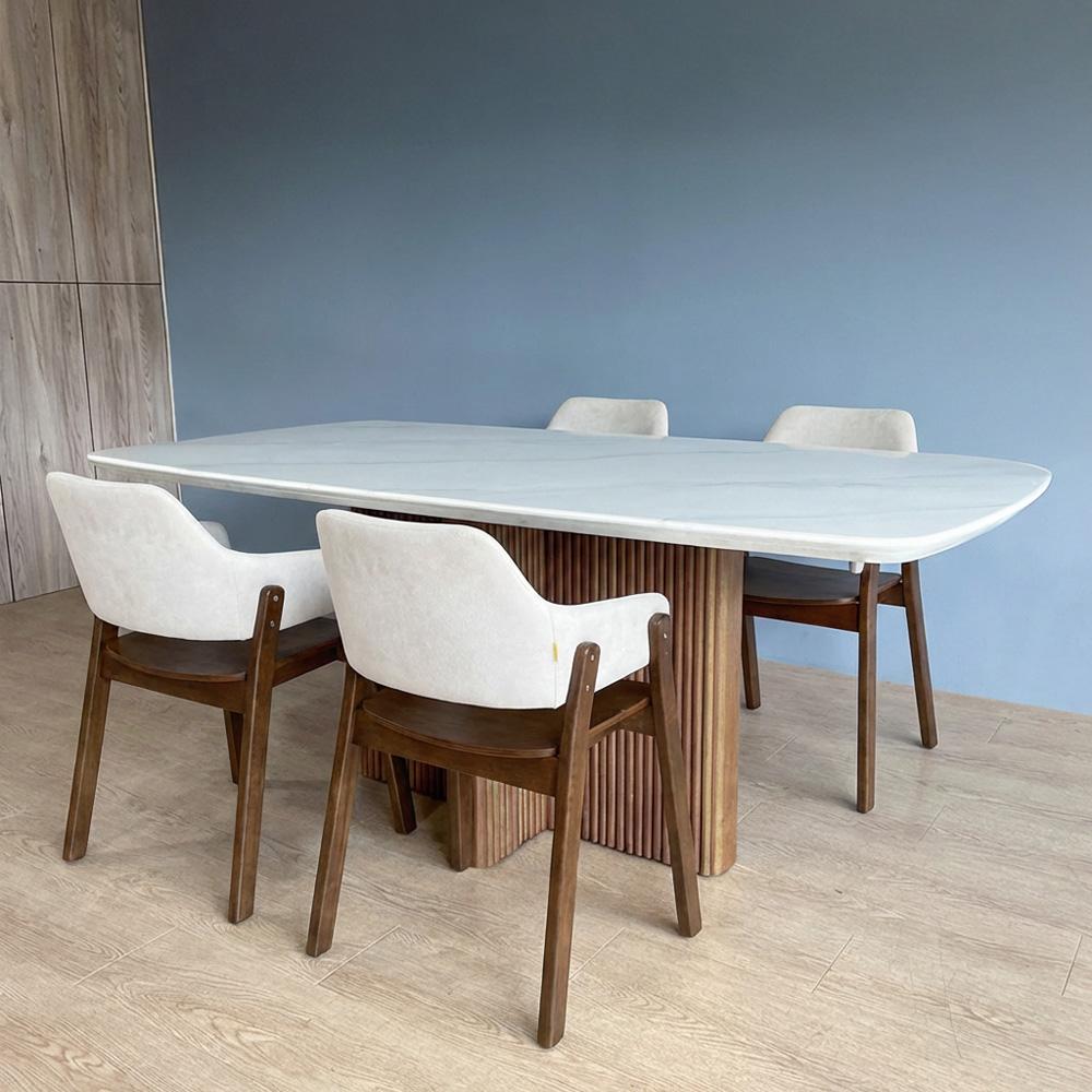 Marbella I White Marble 160cm Dining Set 1+4