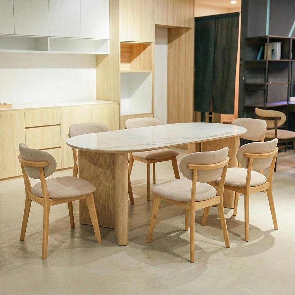 MeadowWood Dining Set Natural 1+6 