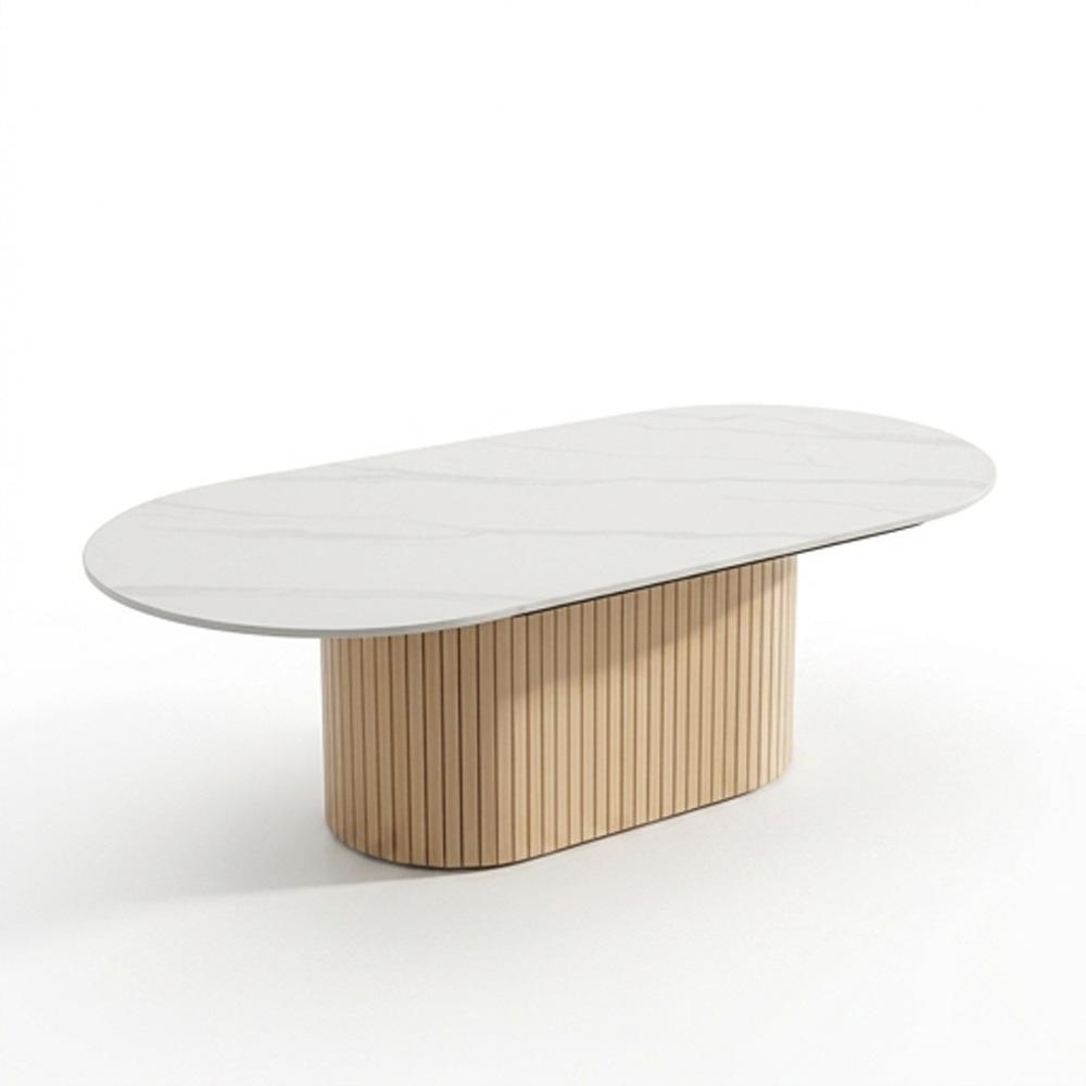 Vittoria Fluted Coffee Table - White Wash