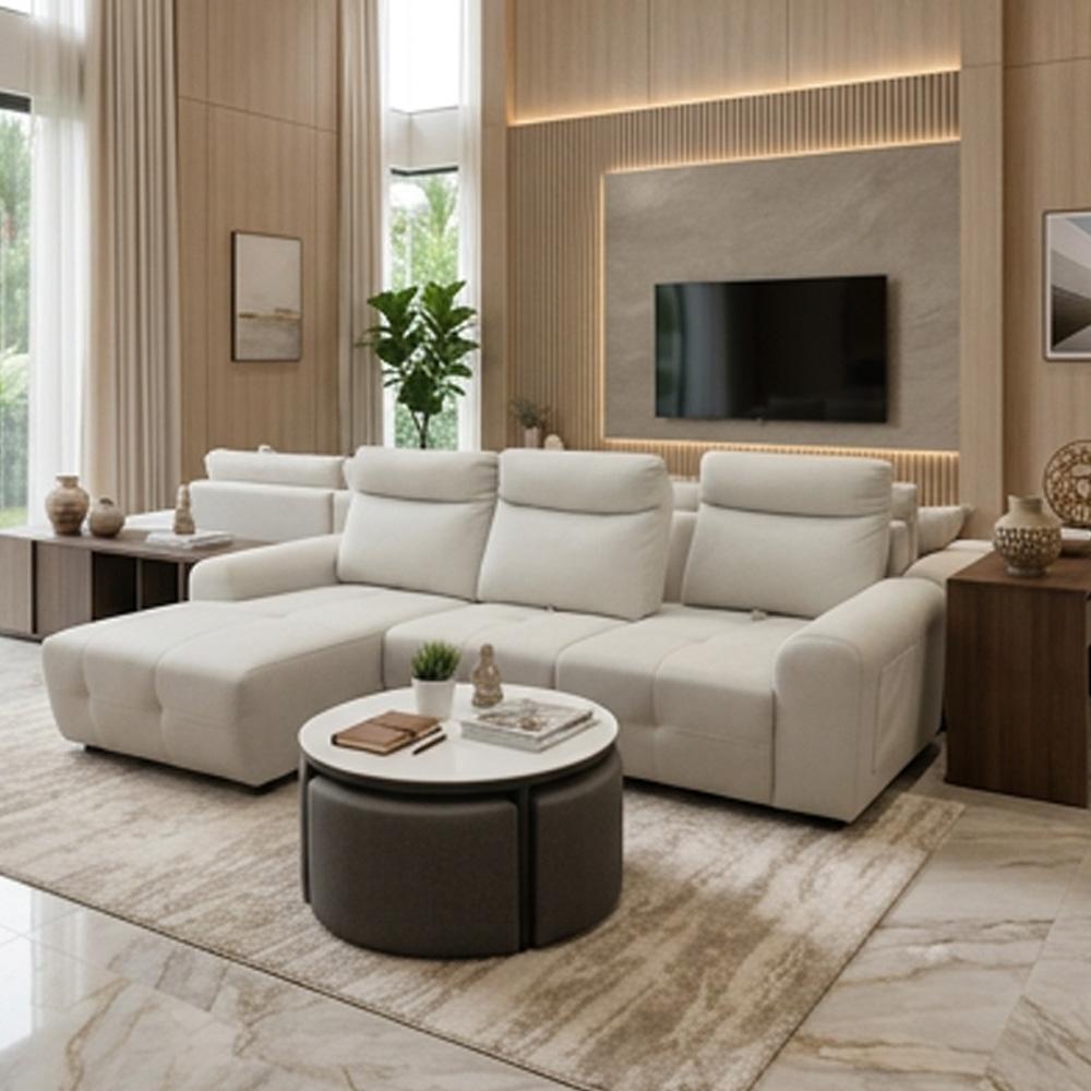 Laurent Push Back L Shape Sofa 