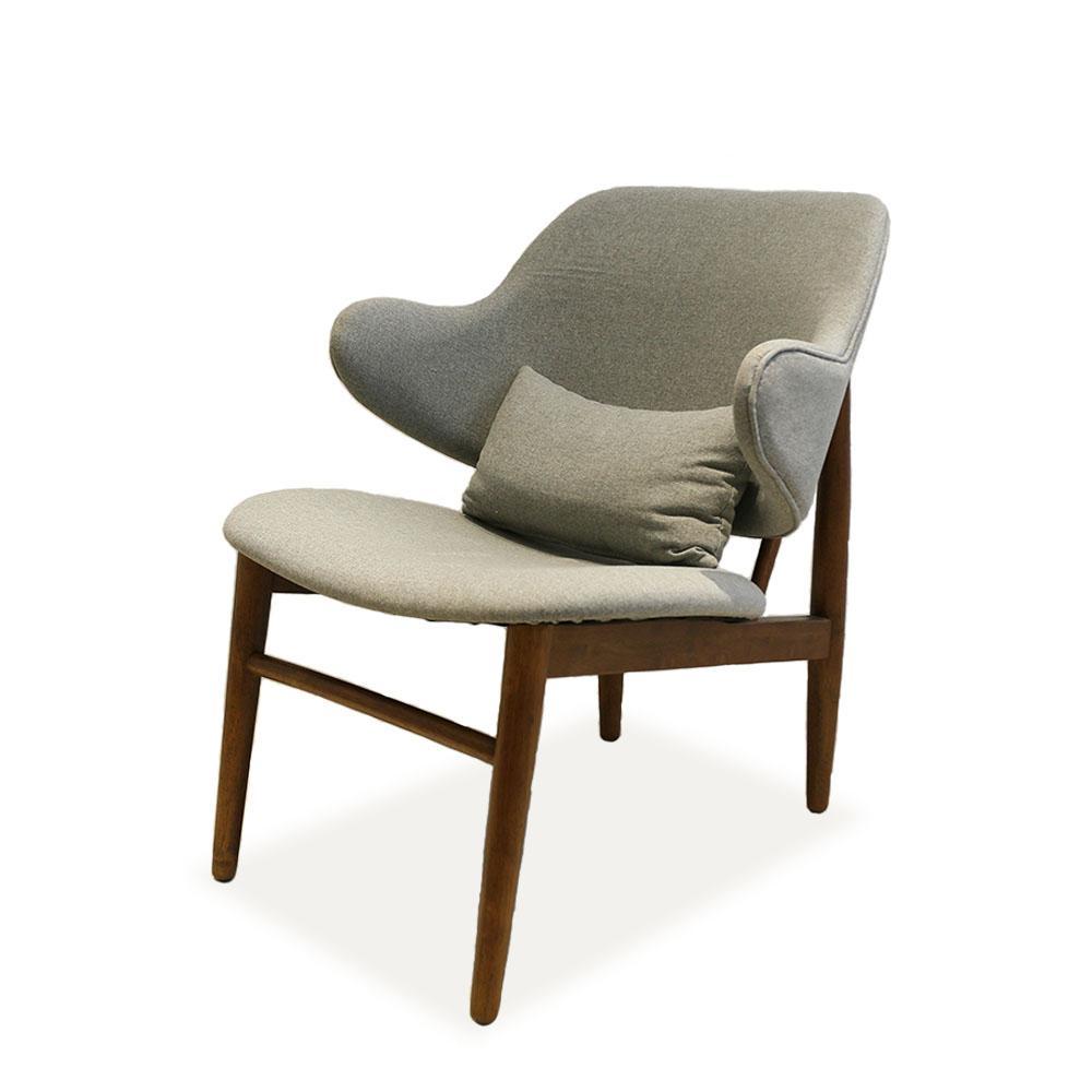 Bolivia Lounge Chair - Walnut Fabric Grey