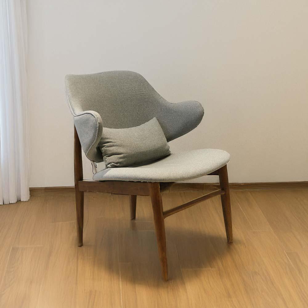 Bolivia Lounge Chair - Walnut Fabric Grey