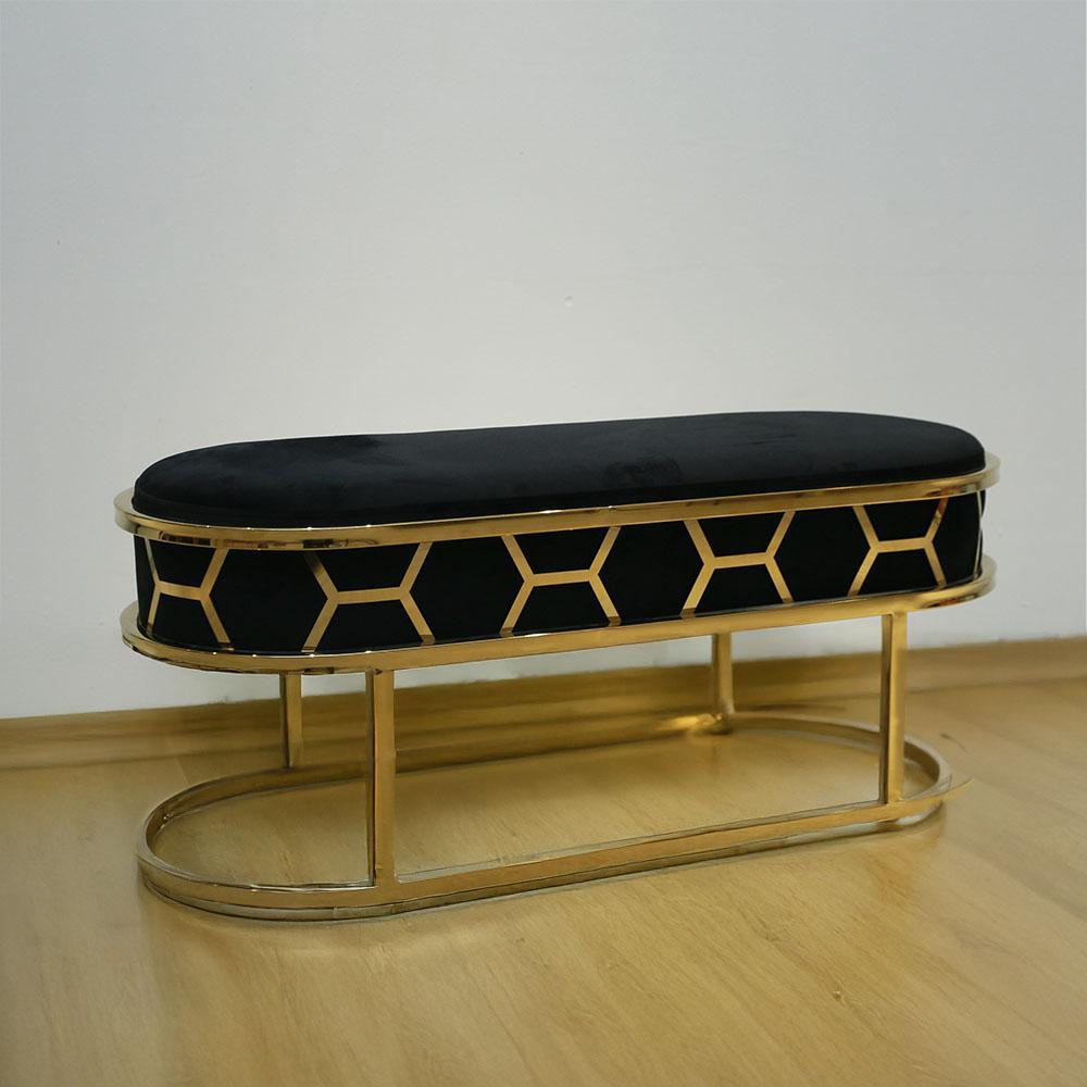 Oval Golden Bench Black 