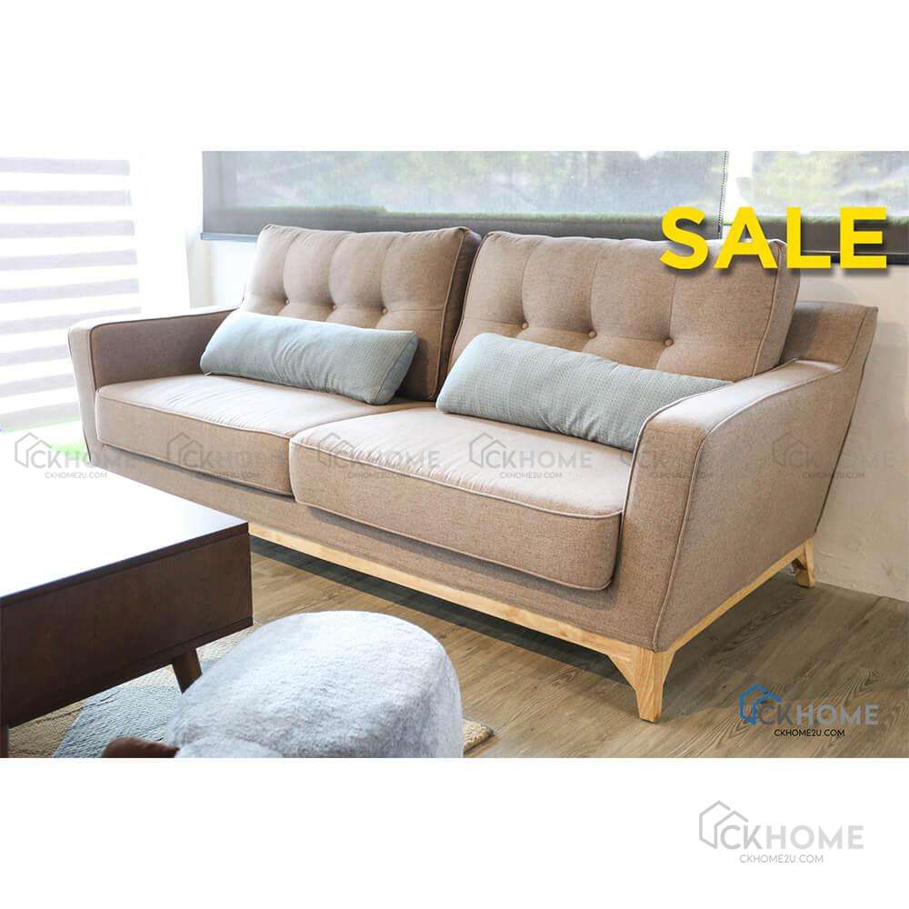 Michigan Solid Rubberwood Fabric Sofa CKHOME2U